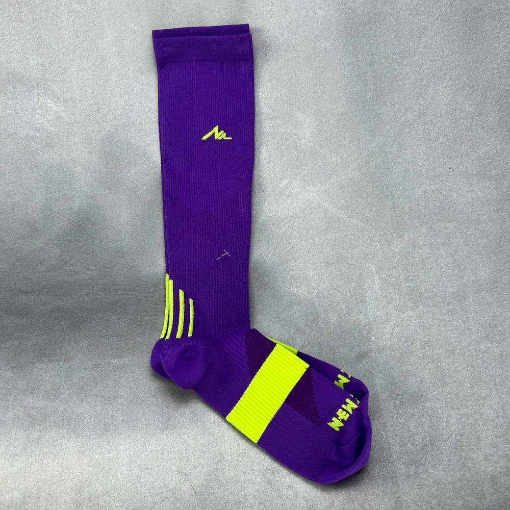 NEWZILL Compression Socks Men S/M Purple Neon Yellow Athletic Knee High Recovery